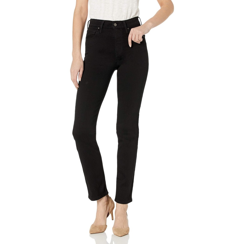 NWT Levi's 724 High Rise Straight Jeans Soft‎ Black 25 x 30